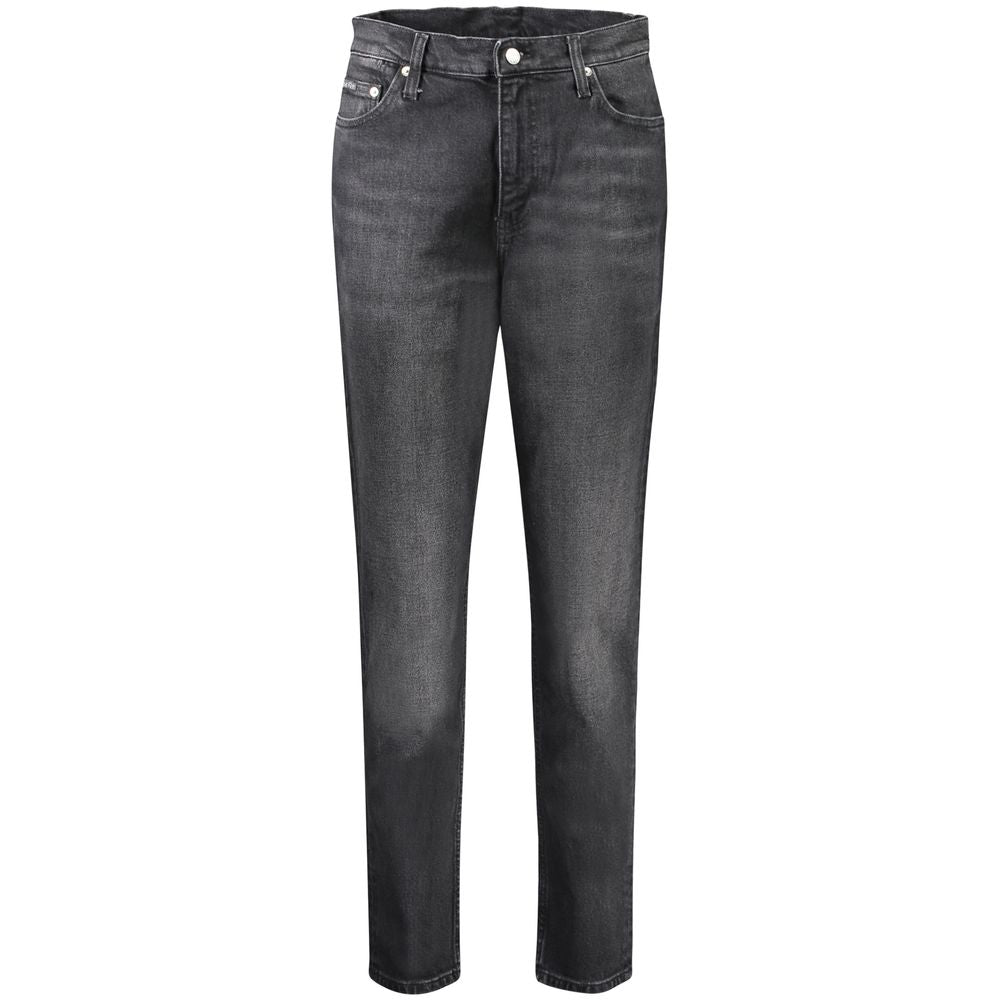Svarta bomullsjeans för kvinnor