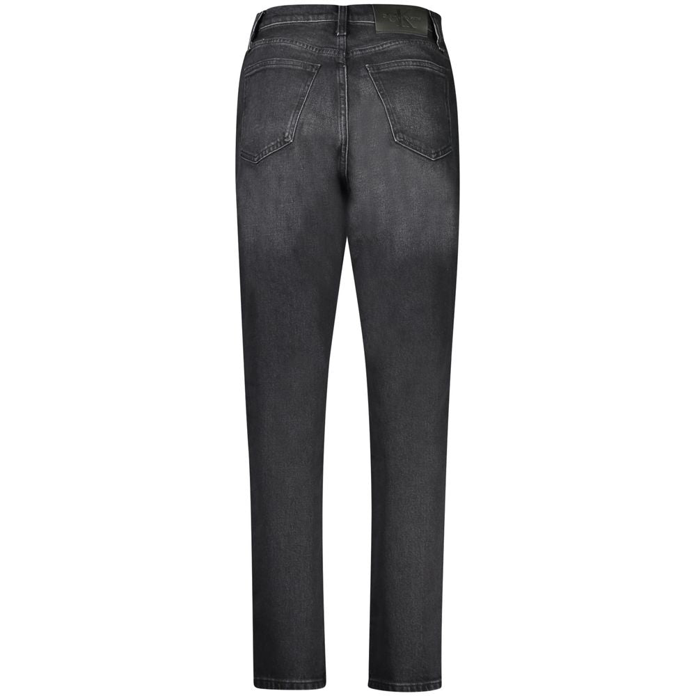 Svarta bomullsjeans för kvinnor