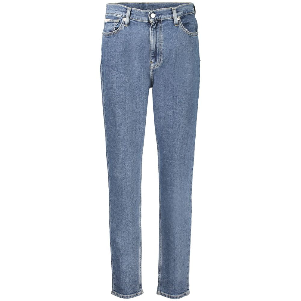 Blå bomullsjeans för kvinnor