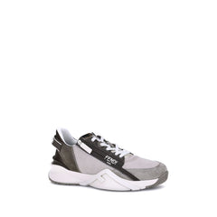 Fendi Beige Calf Leather Bos Taurus Low Top Sneakers