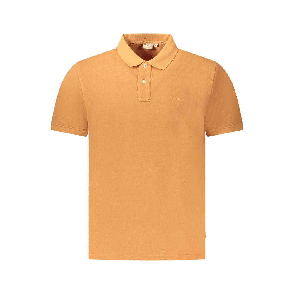 Orange bomullspolo för män