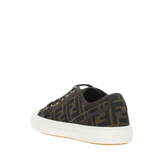 Fendi Brown Polyamide Low Top Sneakers