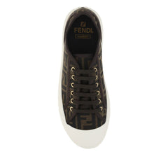 Fendi Brown Polyamide Low Top Sneakers