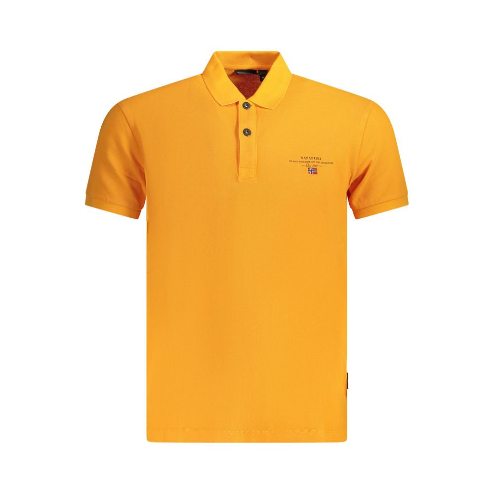 Orange bomullspolo för män