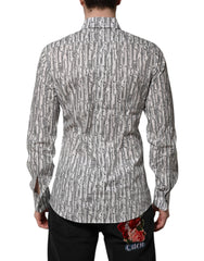 Dolce & Gabbana White Floral Print Casual Long Sleeves Shirt