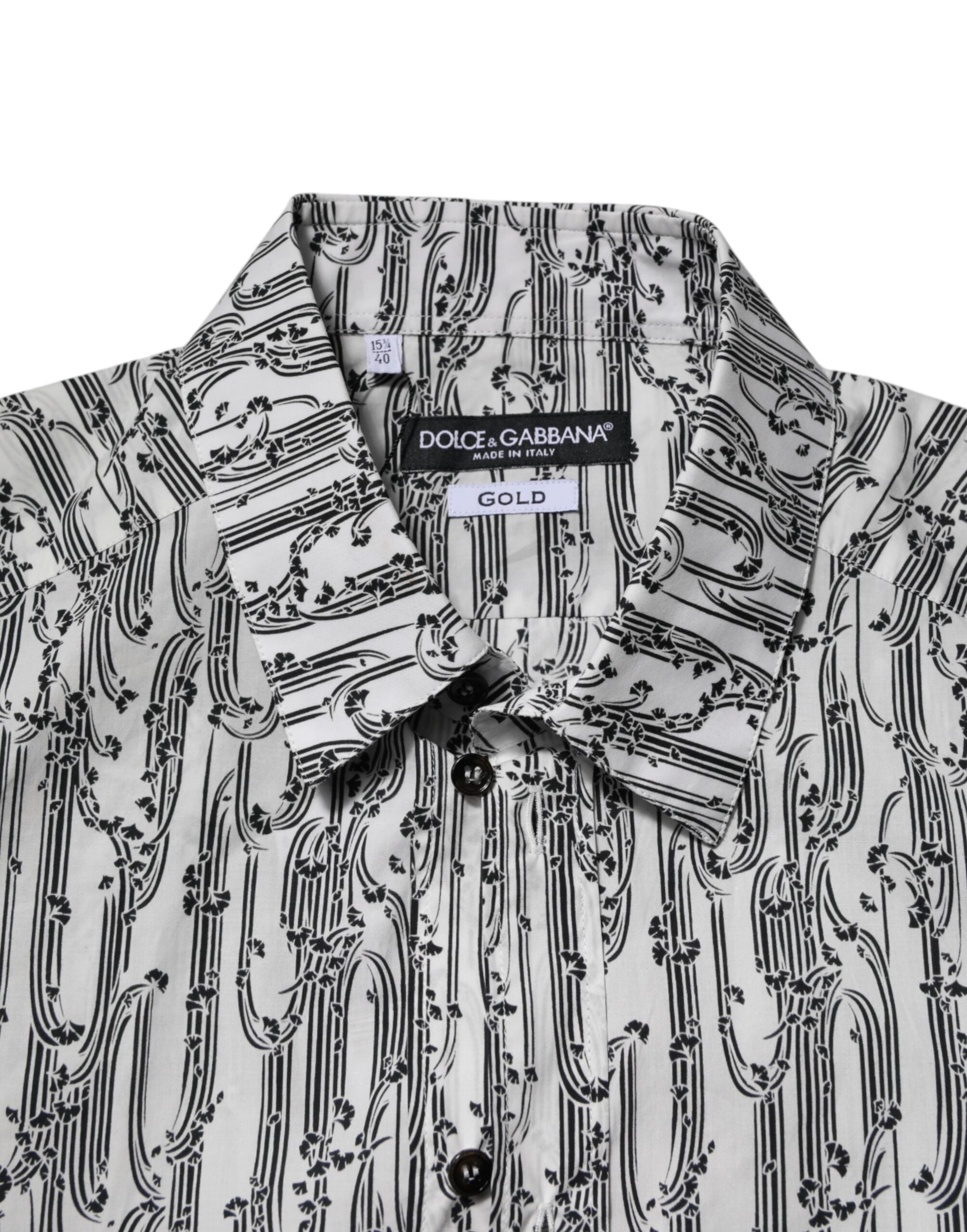 Dolce & Gabbana White Floral Print Casual Long Sleeves Shirt