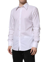 Dolce & Gabbana White Cotton Long Sleeves Dress Shirt