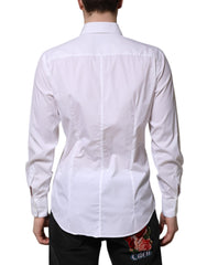 Dolce & Gabbana White Cotton MARTINI Long Sleeve Dress Shirt
