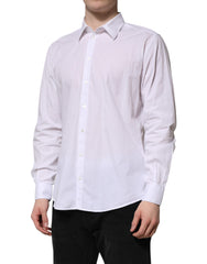Dolce & Gabbana White Cotton STAFF Long Sleeves Formal Shirt
