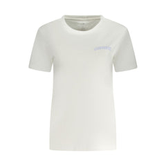 Converse White Cotton Women T-Shirt