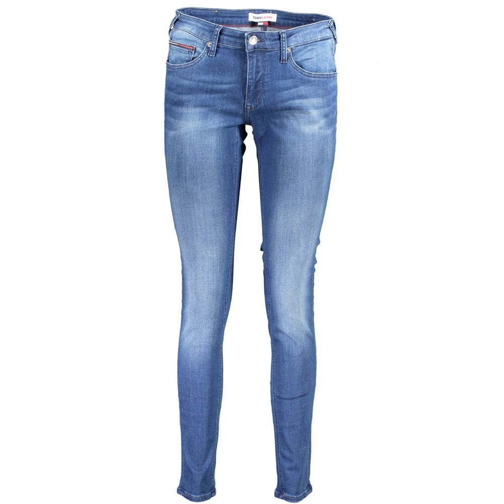 Blå bomullsjeans för kvinnor
