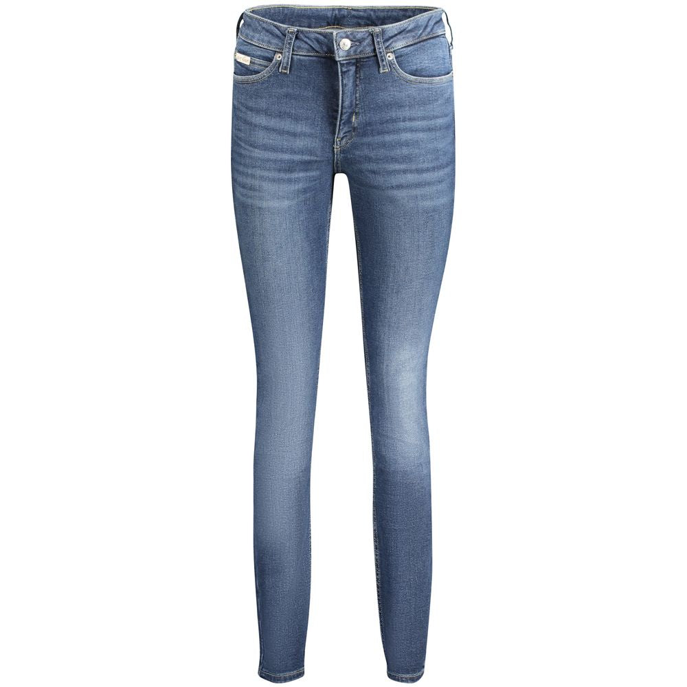 Blå bomullsjeans för kvinnor