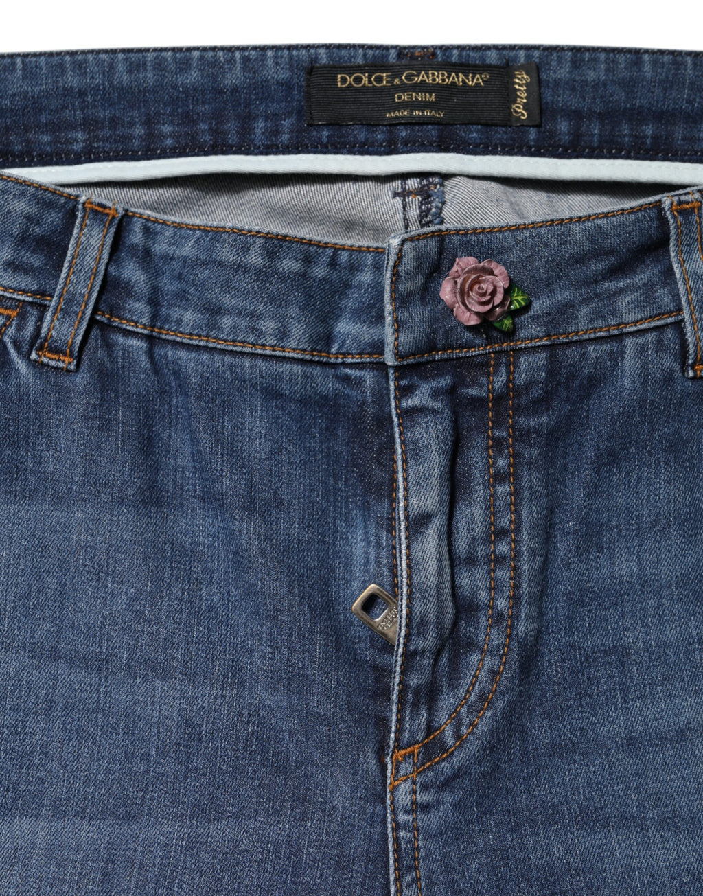 Blå skinny jeans med låg midja i bomull