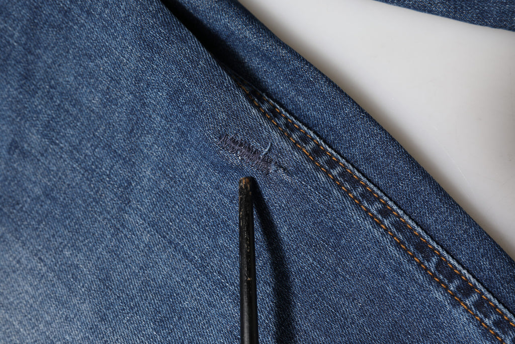 Blå skinny jeans med låg midja i bomull