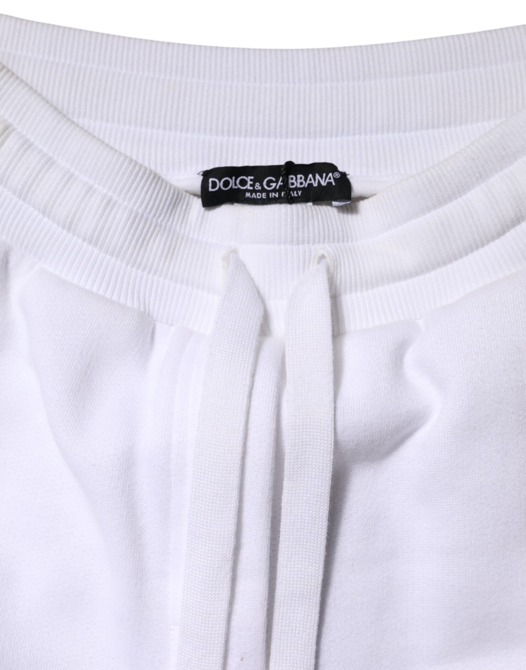 Dolce & Gabbana White Cotton Stretch Jogger Sweatpants Pants