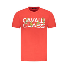 Cavalli Class Red Cotton Men T-Shirt