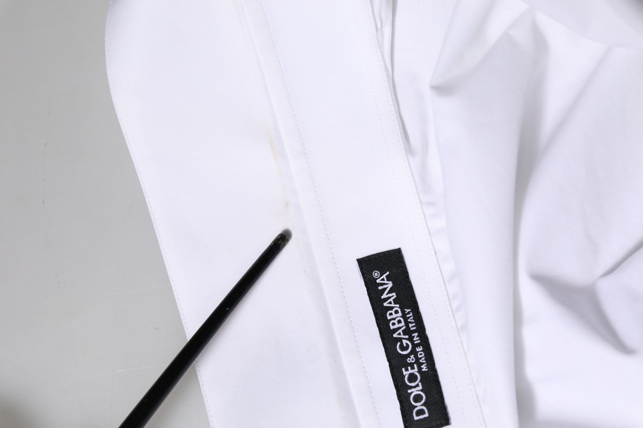 Dolce & Gabbana White Cotton Collared Shirt Long Sleeve Top