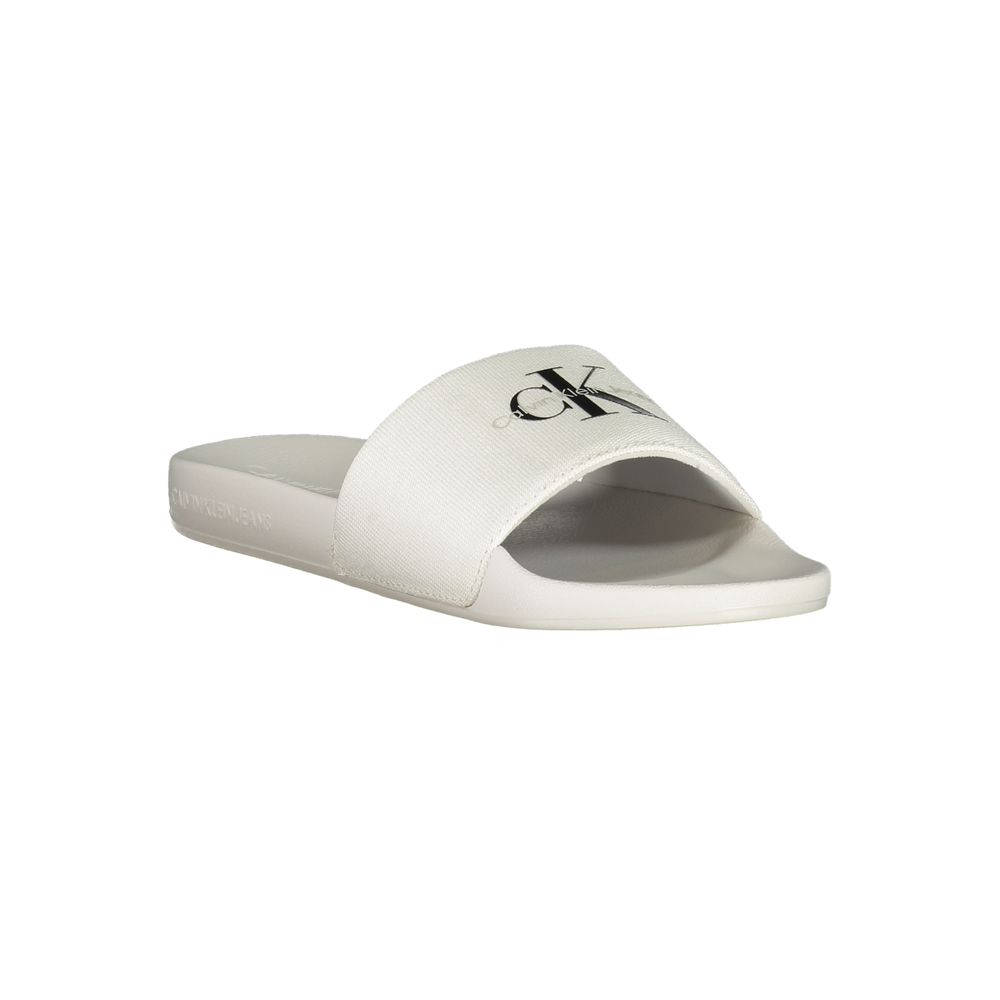 Hvite polyester damesandaler