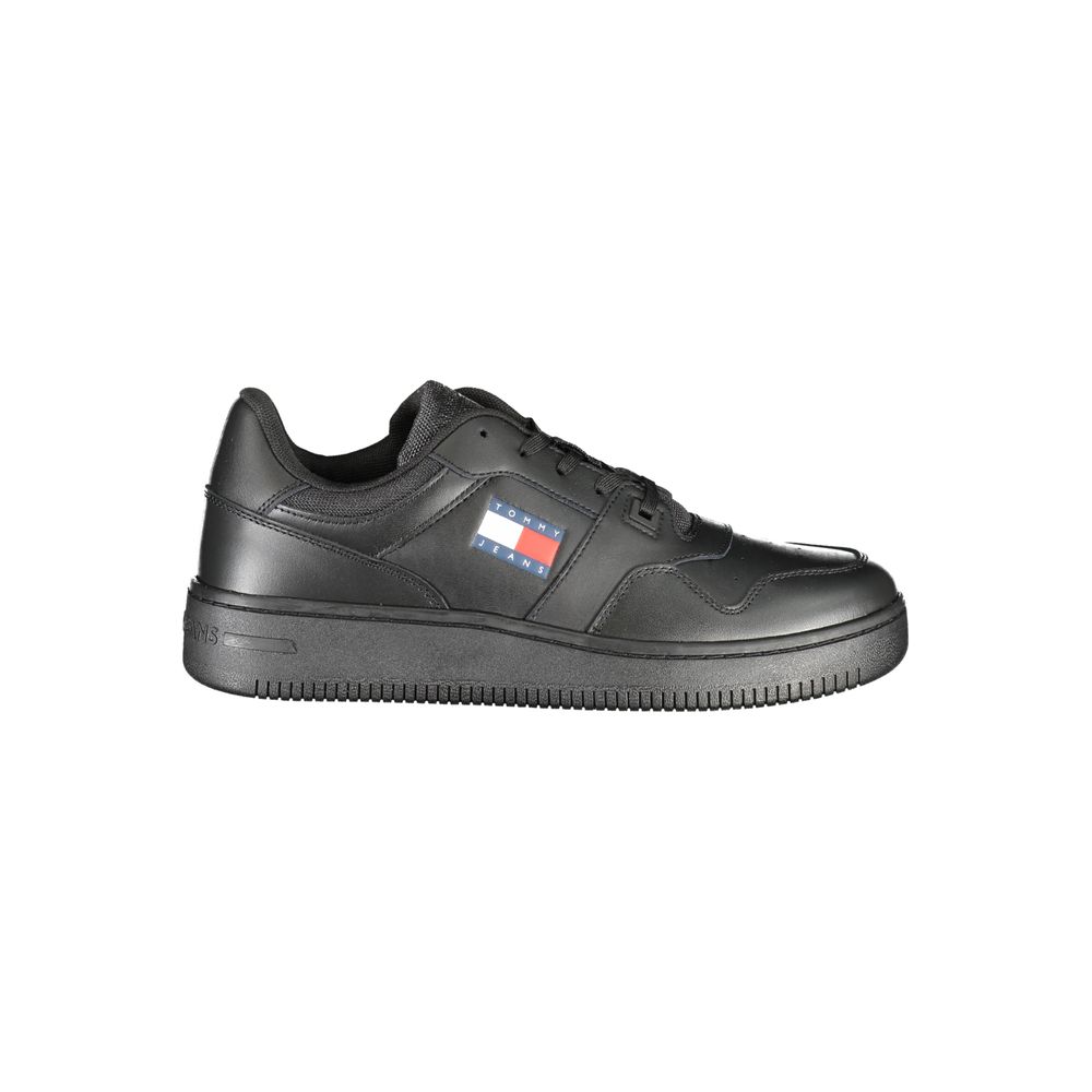 Tommy Hilfiger Black Leather Men Sneaker