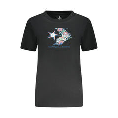 Converse Black Cotton Women T-Shirt