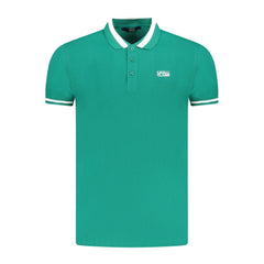 Cavalli Class Green Cotton Men Polo Shirt