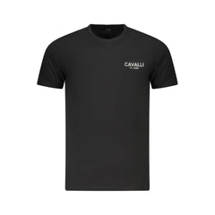 Cavalli Class Black Cotton Men T-Shirt