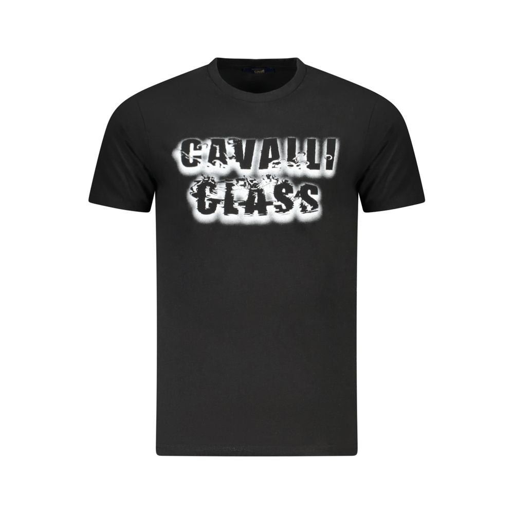 Cavalli Class Black Cotton Men T-Shirt