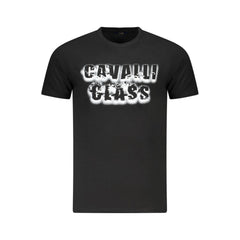 Cavalli Class Black Cotton Men T-Shirt