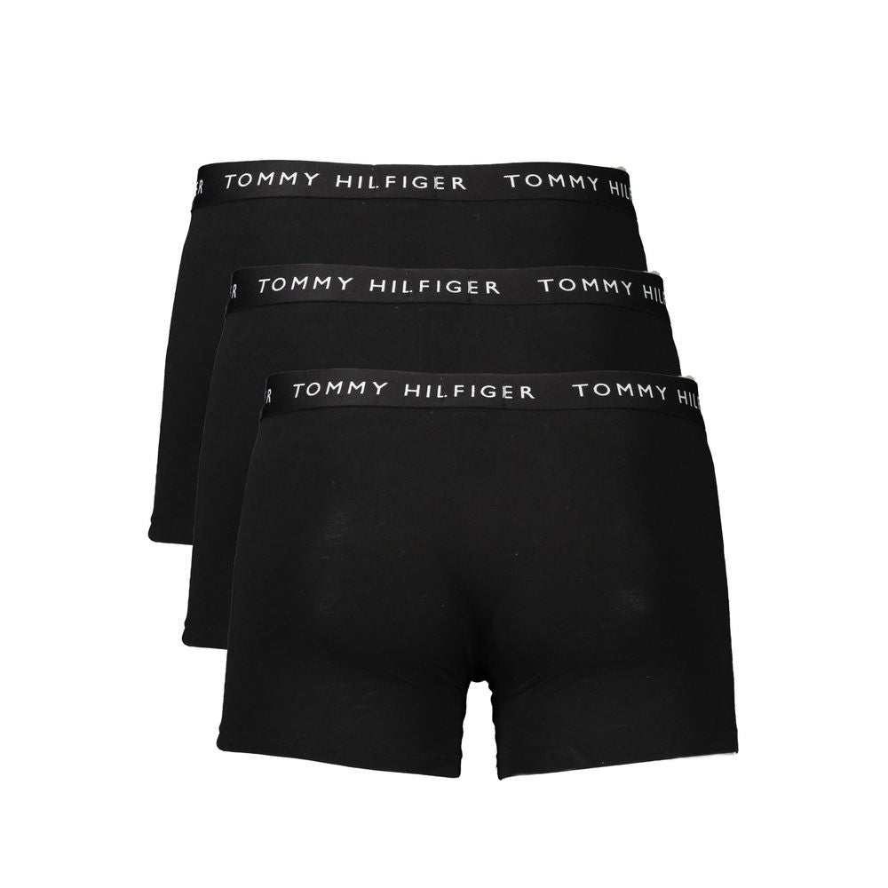 Svarta bomullsboxershorts för män