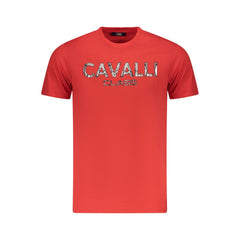 Cavalli Class Red Cotton Men T-Shirt