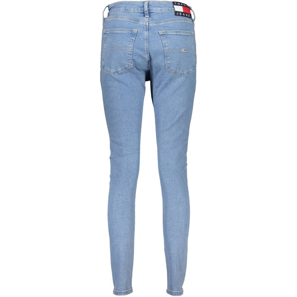 Blå bomulls skinny jeans för kvinnor
