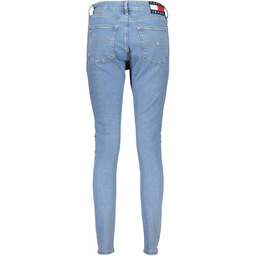 Blå bomulls skinny jeans för kvinnor
