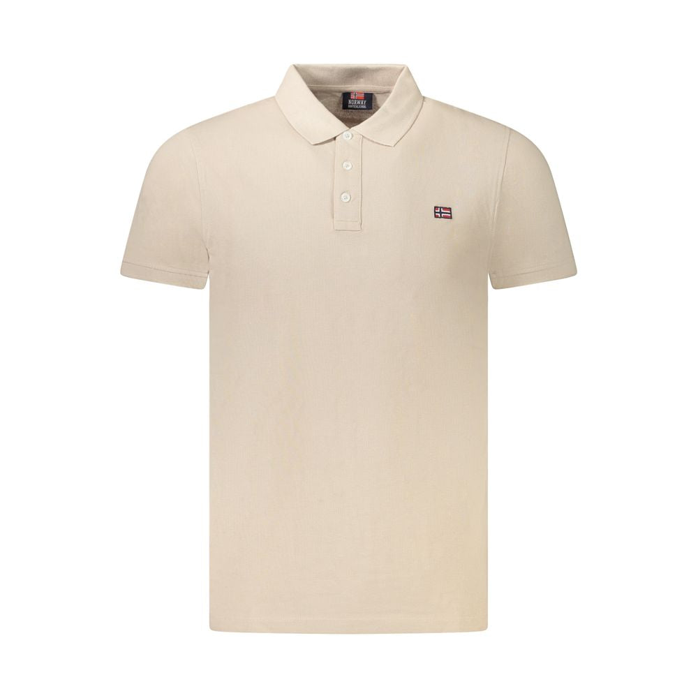 Beige bomullspoloskjorta
