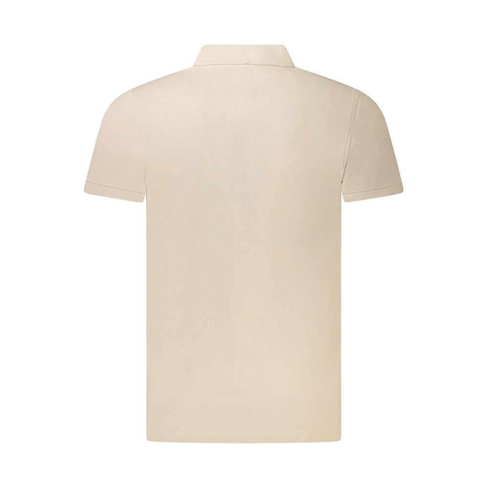 Beige bomullspoloskjorta