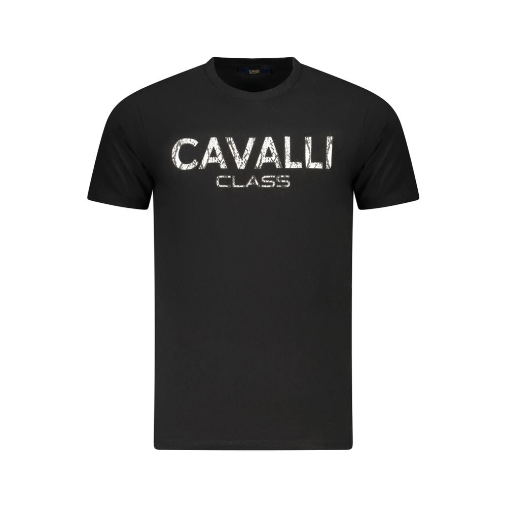 Cavalli Class Black Cotton Men T-Shirt