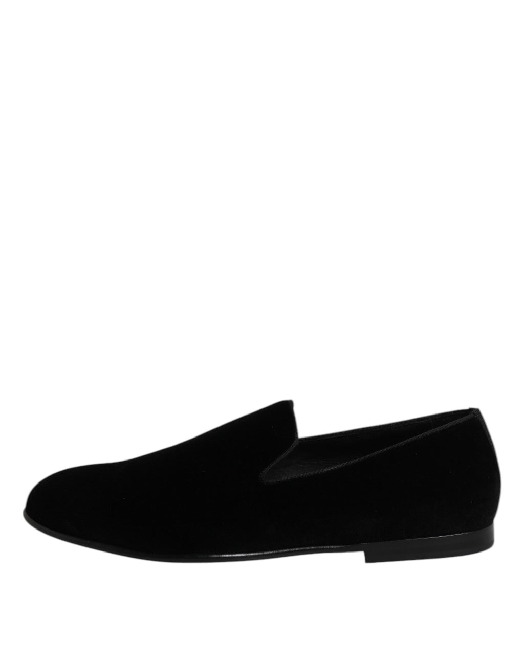 Svarta sammetsslip-on loafers i formskor