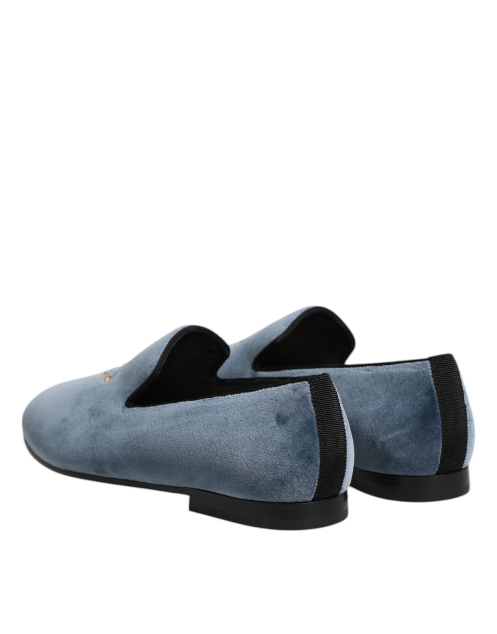 Blå sammetsloafers med DG-logotyp