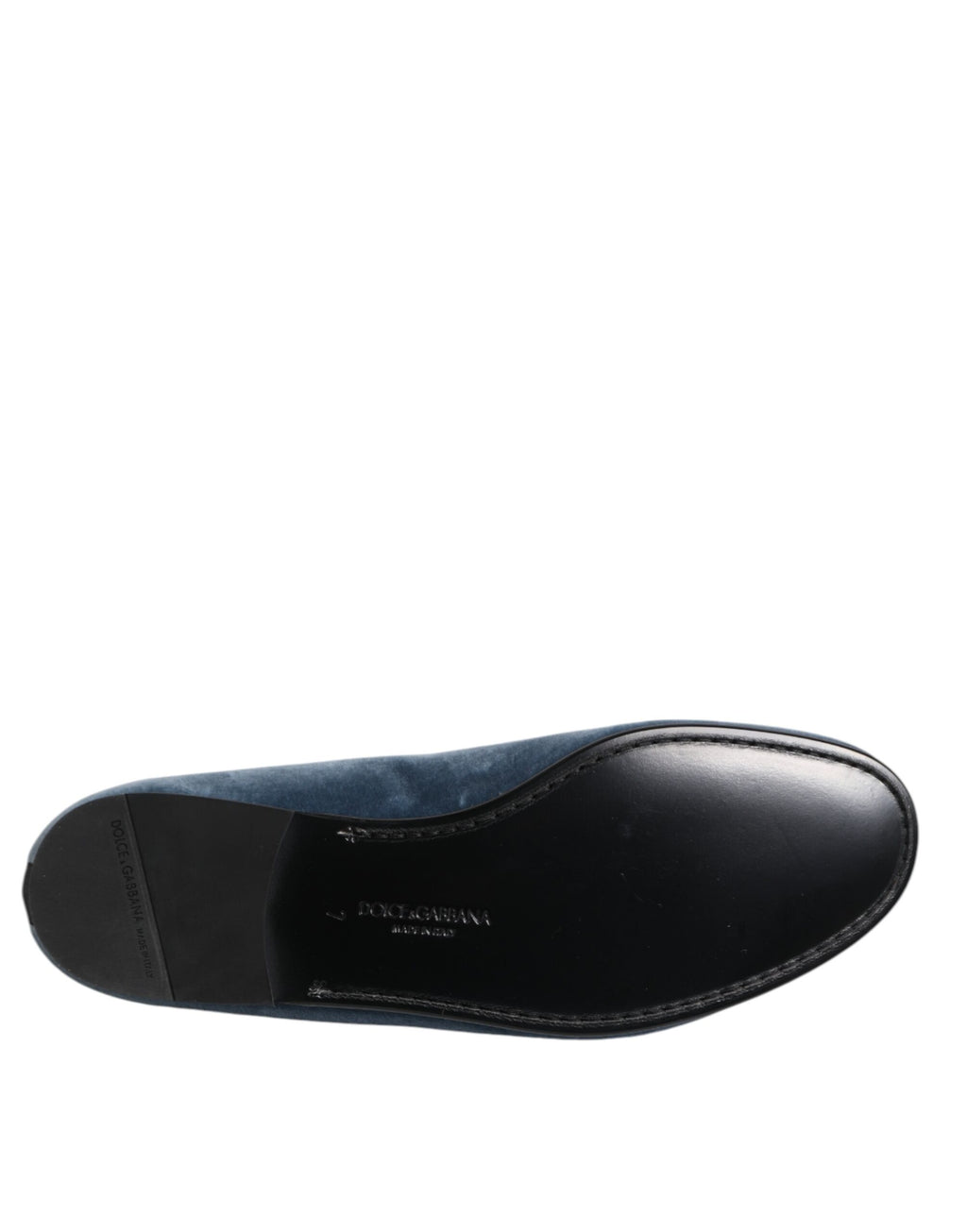 Blå sammetsloafers med DG-logotyp