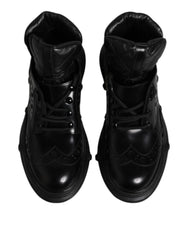 Dolce & Gabbana Black Leather Casual Mens Ankle Boots Shoes