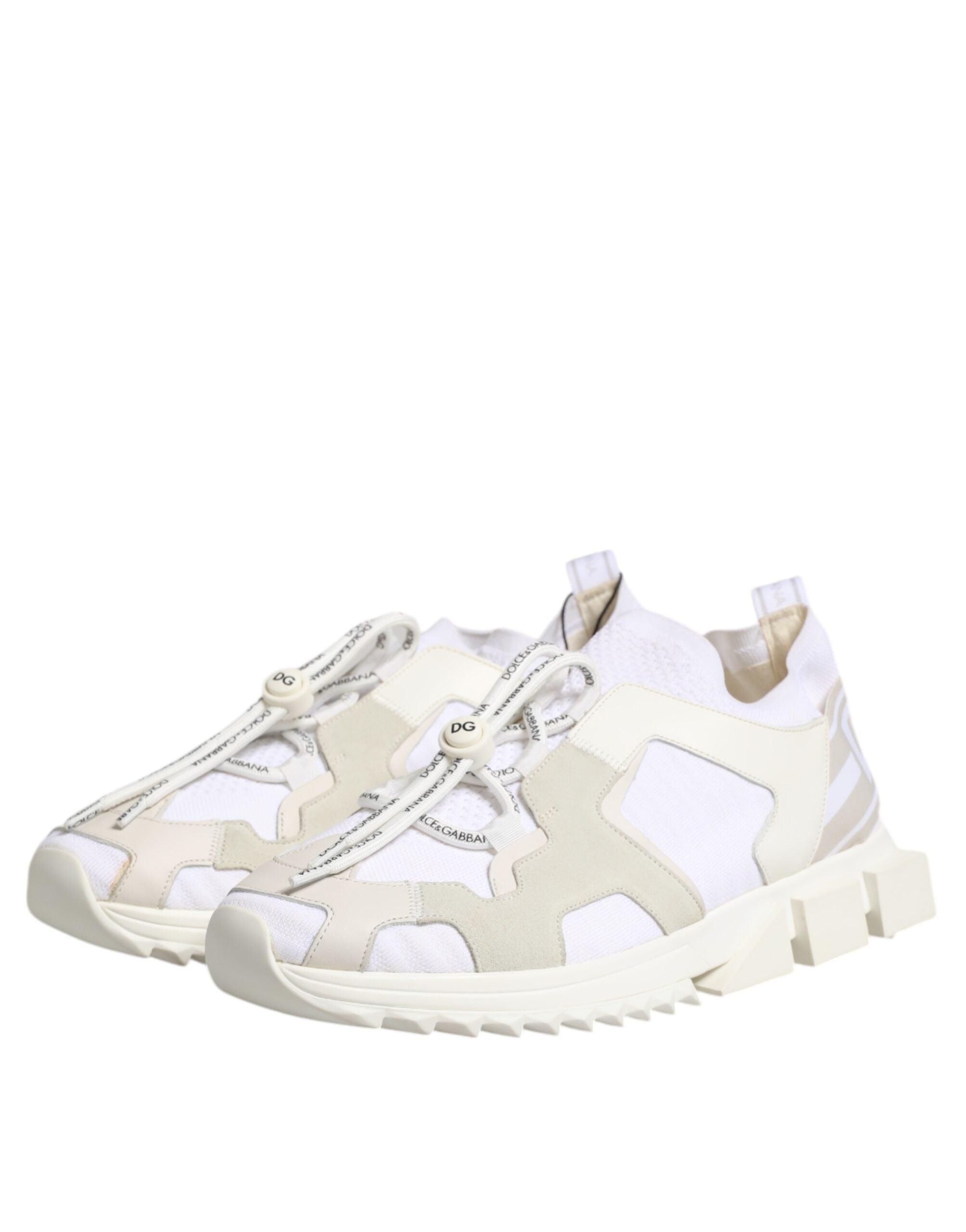 Dolce & Gabbana White Mesh Sorrento Trekking Sneakers Shoes