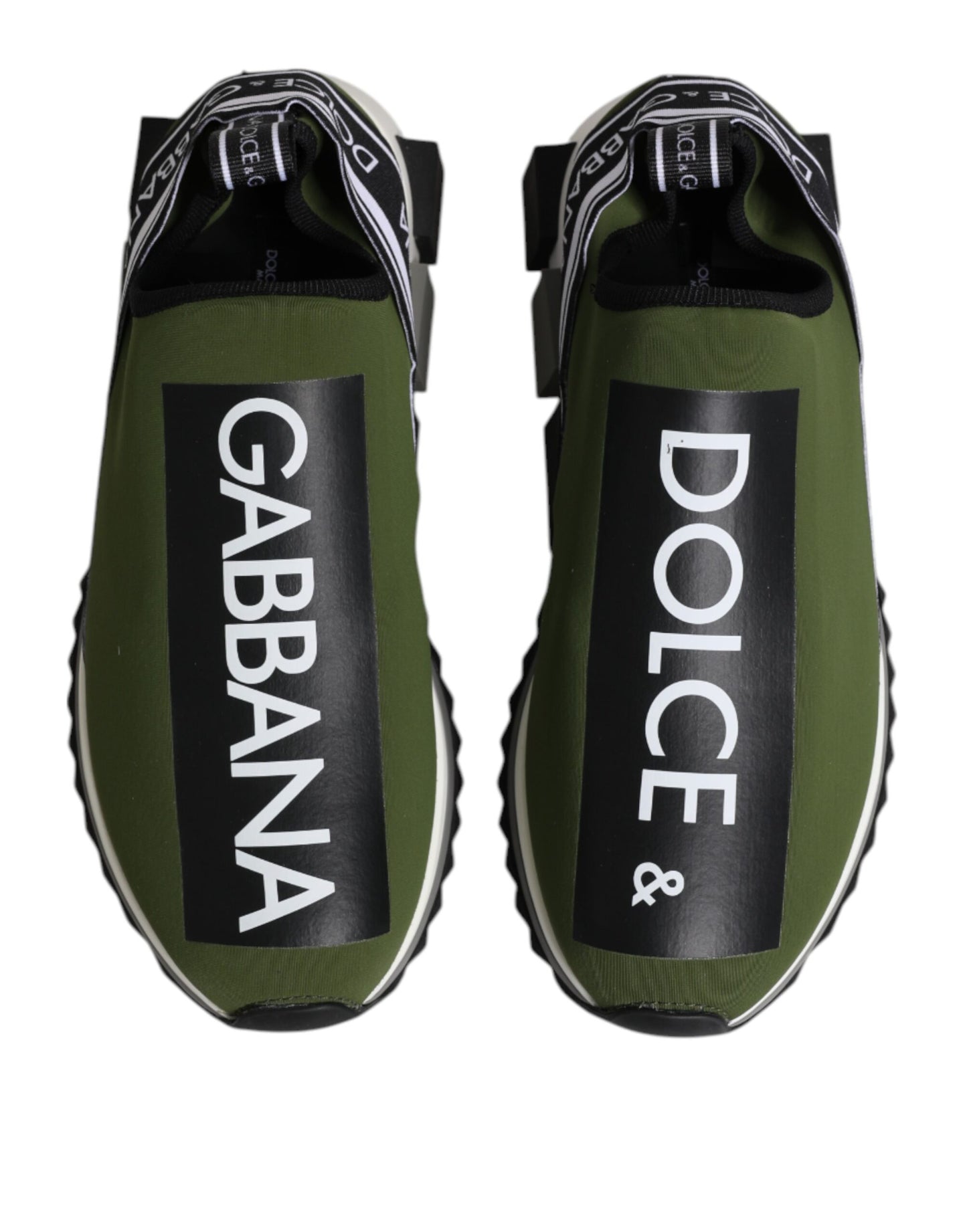 Dolce &amp; Gabbana Grön Svart Slip On Sorrento Sneakers Skor