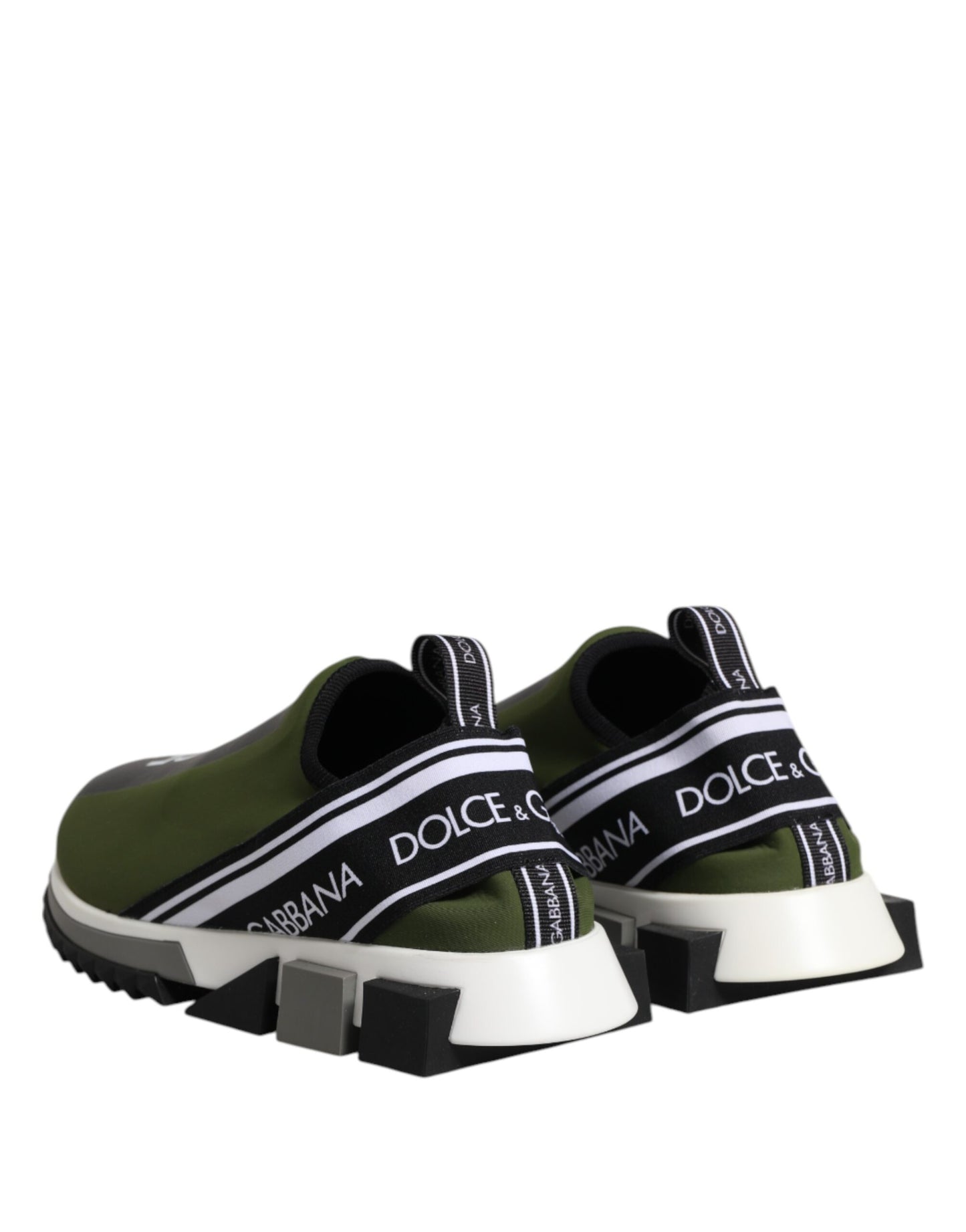 Dolce &amp; Gabbana Grön Svart Slip On Sorrento Sneakers Skor