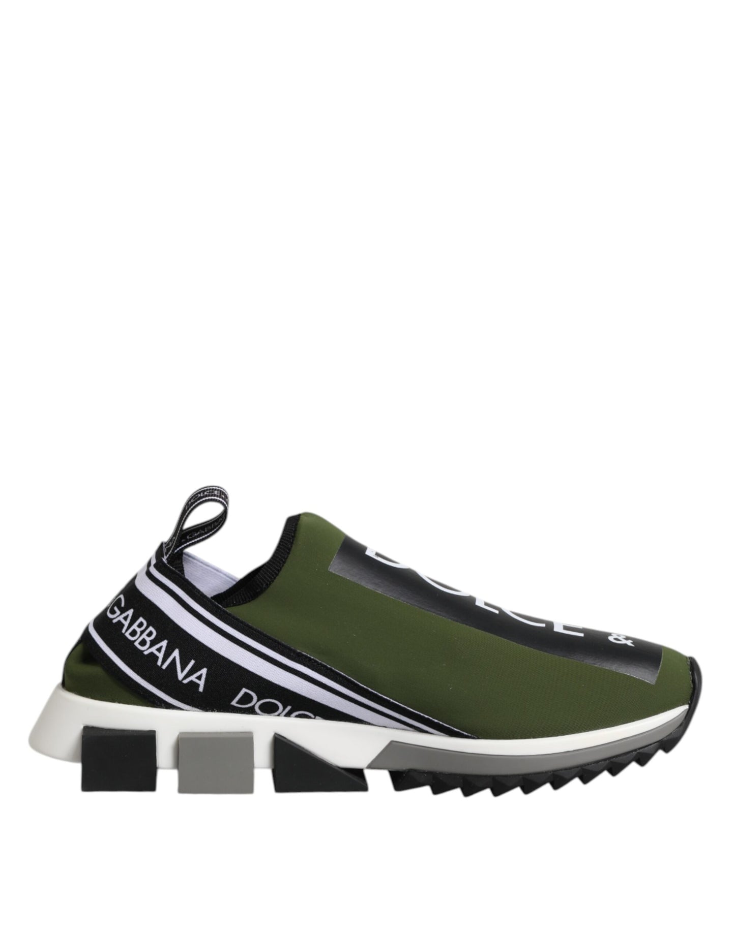 Dolce &amp; Gabbana Grön Svart Slip On Sorrento Sneakers Skor