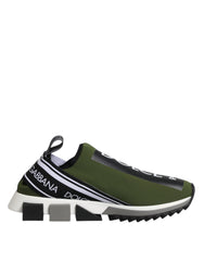 Dolce & Gabbana Green Black Slip On Sorrento Sneakers Shoes