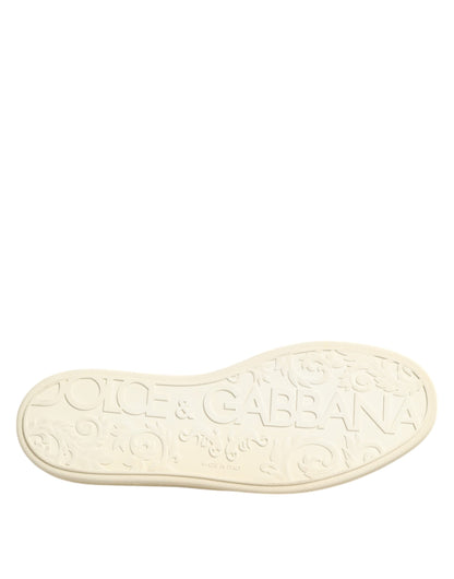 Dolce &amp; Gabbana svarta läder Bee Crown låga sneakers