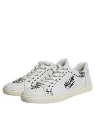 Dolce & Gabbana White London Calf Leather Men Sneakers Shoes