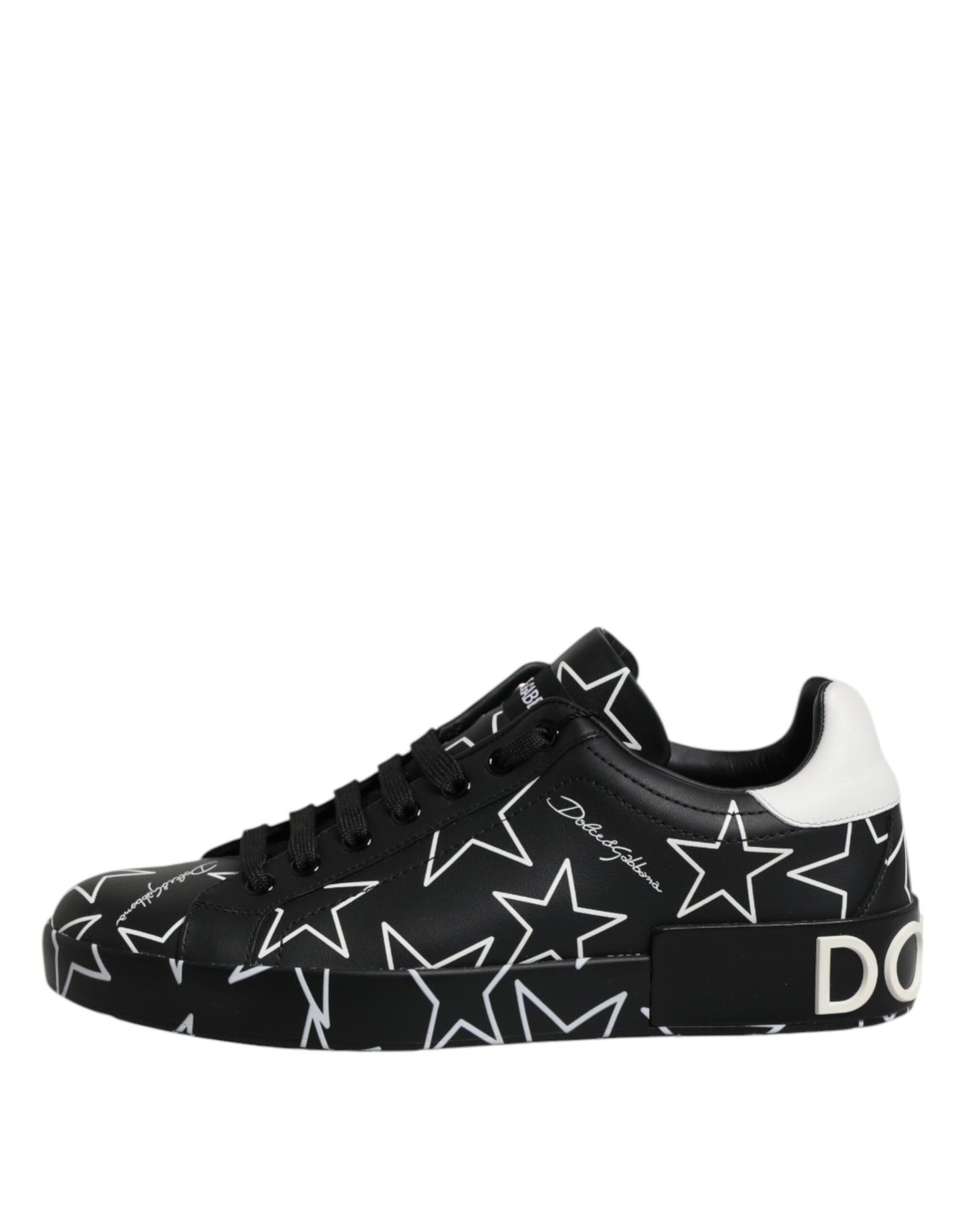 Dolce &amp; Gabbana Svarta Vita Stjärnor Låga Herr Sneakers Skor