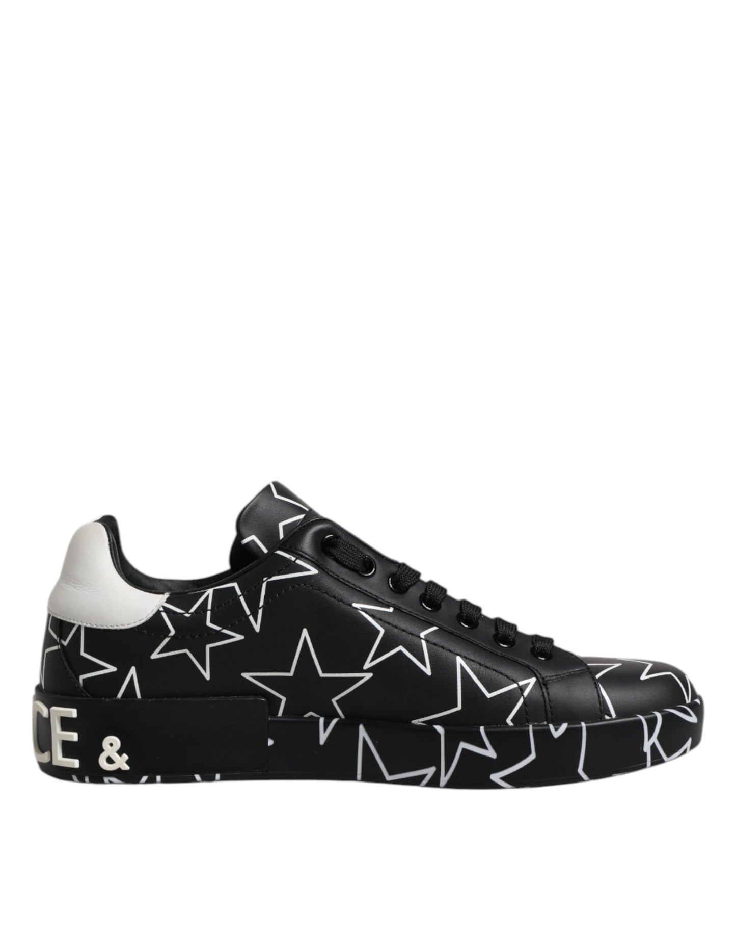 Dolce &amp; Gabbana Svarta Vita Stjärnor Låga Herr Sneakers Skor