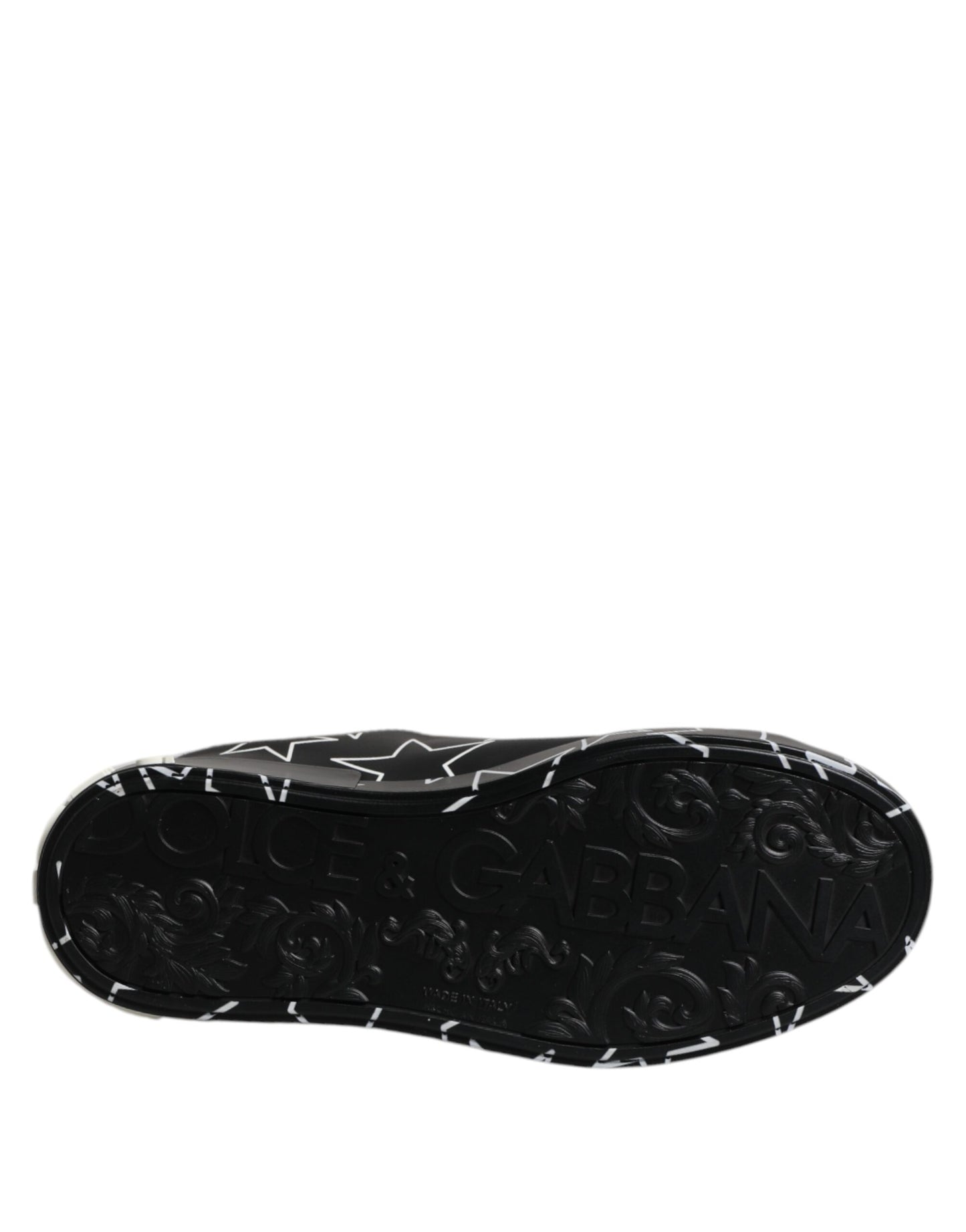 Dolce &amp; Gabbana Svarta Vita Stjärnor Låga Herr Sneakers Skor