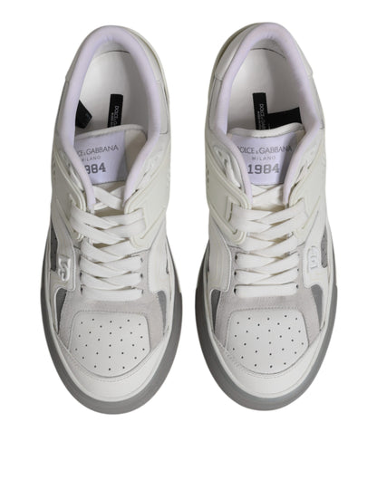 Dolce &amp; Gabbana Vita Låga DG Präglade Herr Sneakers Skor